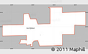 Gray Simple Map of ZIP code 46184, cropped outside