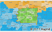 Political Shades 3D Map of ZIP codes starting with 462