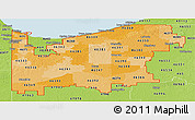 Political Shades Panoramic Map of ZIP codes starting with 463, physical outside