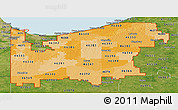 Political Shades Panoramic Map of ZIP codes starting with 463, satellite outside