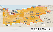 Political Shades Panoramic Map of ZIP codes starting with 463, shaded relief outside
