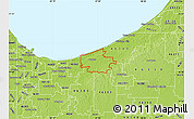 Physical Map of ZIP code 46304