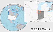 Gray Location Map of ZIP code 46312, highlighted country, highlighted state