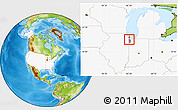 Physical Location Map of ZIP code 46312, highlighted country, highlighted county