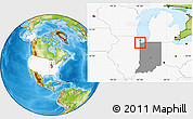 Physical Location Map of ZIP code 46312, highlighted country, highlighted state