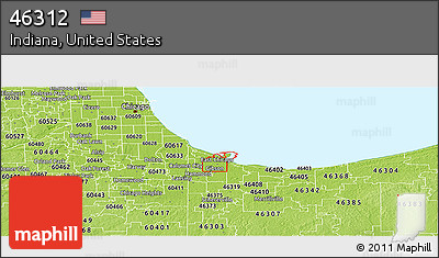 Physical Panoramic Map of ZIP Code 46312