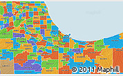 Political 3D Map of ZIP code 46320