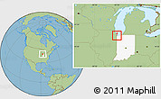 Savanna Style Location Map of ZIP code 46320, highlighted state
