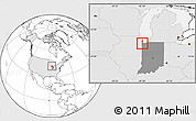 Blank Location Map of ZIP code 46323, highlighted country, highlighted state