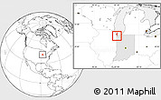 Blank Location Map of ZIP code 46323, highlighted state