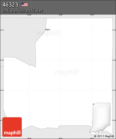 Silver Style Simple Map of ZIP Code 46323