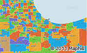 Political 3D Map of ZIP code 46324
