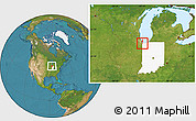 Satellite Location Map of ZIP code 46324, highlighted state