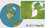 Satellite Location Map of ZIP code 46342, highlighted state