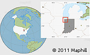 Savanna Style Location Map of ZIP code 46342, highlighted country, highlighted state