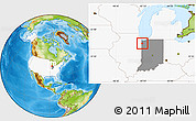 Physical Location Map of ZIP code 46356, highlighted country, highlighted state