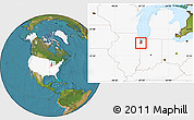 Satellite Location Map of ZIP code 46356, highlighted country, highlighted county