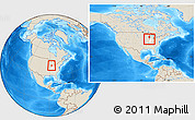 Shaded Relief Location Map of ZIP code 46356, highlighted state, within the entire country