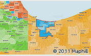 Political Shades 3D Map of ZIP codes starting with 464