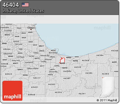Silver Style 3D Map of ZIP Code 46404