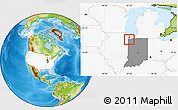 Physical Location Map of ZIP code 46407, highlighted country, highlighted state