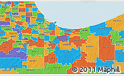 Political 3D Map of ZIP code 46408