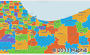 Political 3D Map of ZIP code 46409
