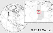 Blank Location Map of ZIP code 46409, highlighted state