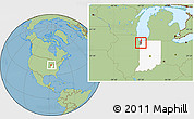 Savanna Style Location Map of ZIP code 46410, highlighted county, highlighted state
