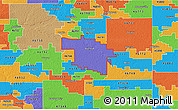 Political 3D Map of ZIP code 46714