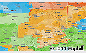 Political Shades Panoramic Map of ZIP codes starting with 470