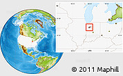 Physical Location Map of ZIP code 47980, highlighted country, highlighted county