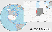 Gray Location Map of ZIP code 47990, highlighted country, highlighted state