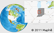 Physical Location Map of ZIP code 47990, highlighted country, highlighted state