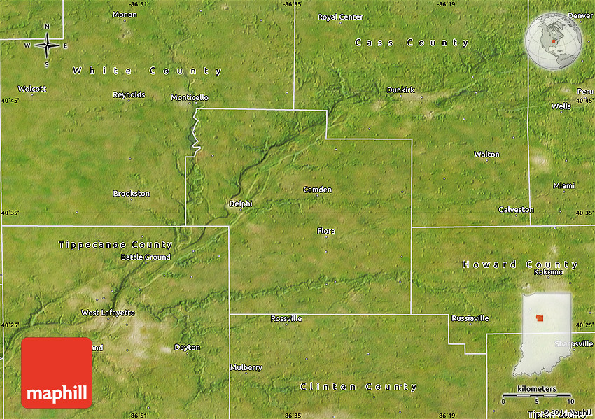Satellite Map of Carroll County