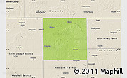 Physical Map of Elkhart County, shaded relief outside