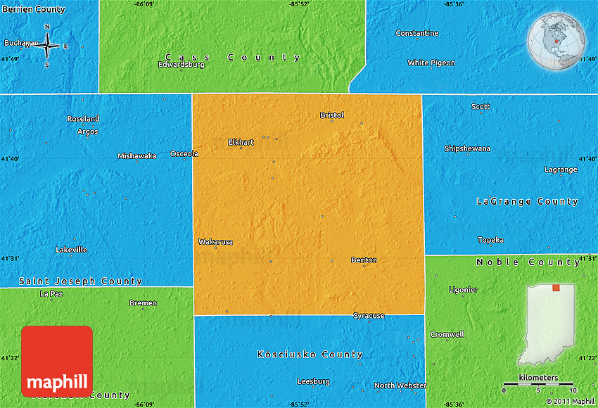 Political Map of Elkhart County