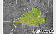 Satellite Map of Gibson County, desaturated