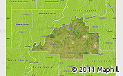 Satellite Map of Gibson County, physical outside