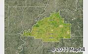 Satellite Map of Gibson County, semi-desaturated