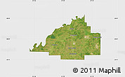 Satellite Map of Gibson County, single color outside