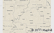 Shaded Relief Map of Gibson County
