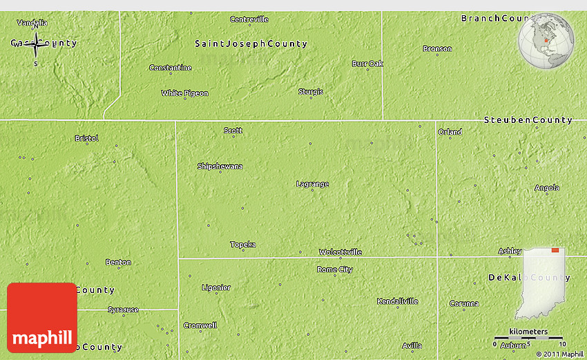 Physical 3D Map of LaGrange County