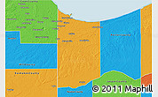 Political 3D Map of Lake County