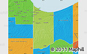 Physical Map of Lake County, political outside