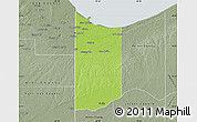 Physical Map of Lake County, semi-desaturated