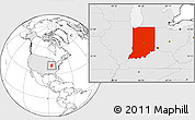 Blank Location Map of Indiana, highlighted country