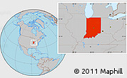 Gray Location Map of Indiana