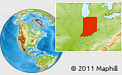 Physical Location Map of Indiana