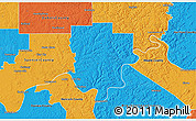 Political 3D Map of Perry County